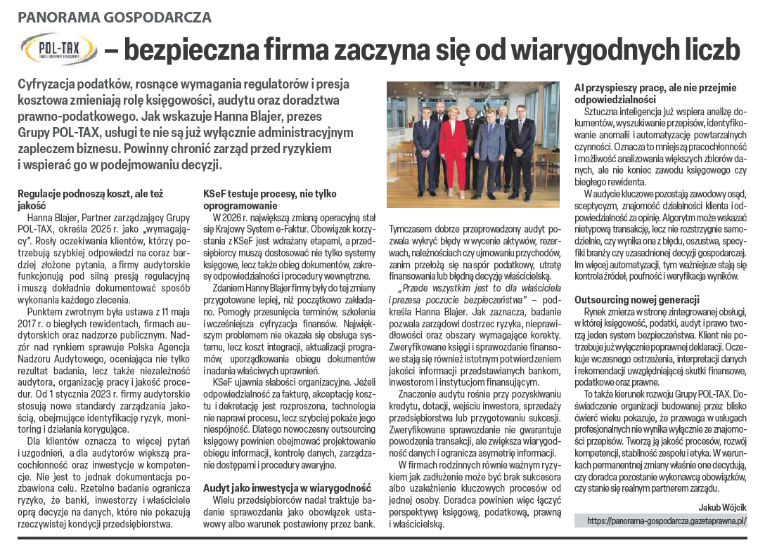 POL-TAX - bezpieczna firma zaczyna się od wiarygodnych liczb